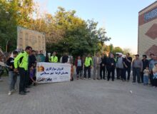 پنج کاروان پیاده و زائران بارگاه ملکوتی ثامن الائمه حضرت امام رضا علیه السلام از بخش سلامی
