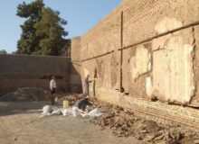 آغاز مرمت دیواره بیرونی مجموعه فرهنگی گردشگری رباط جام شهر تربت جام
