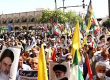 راهپیمایی ضدصهیونیستی مردم مشهد پس از اقامه نماز جمعه
