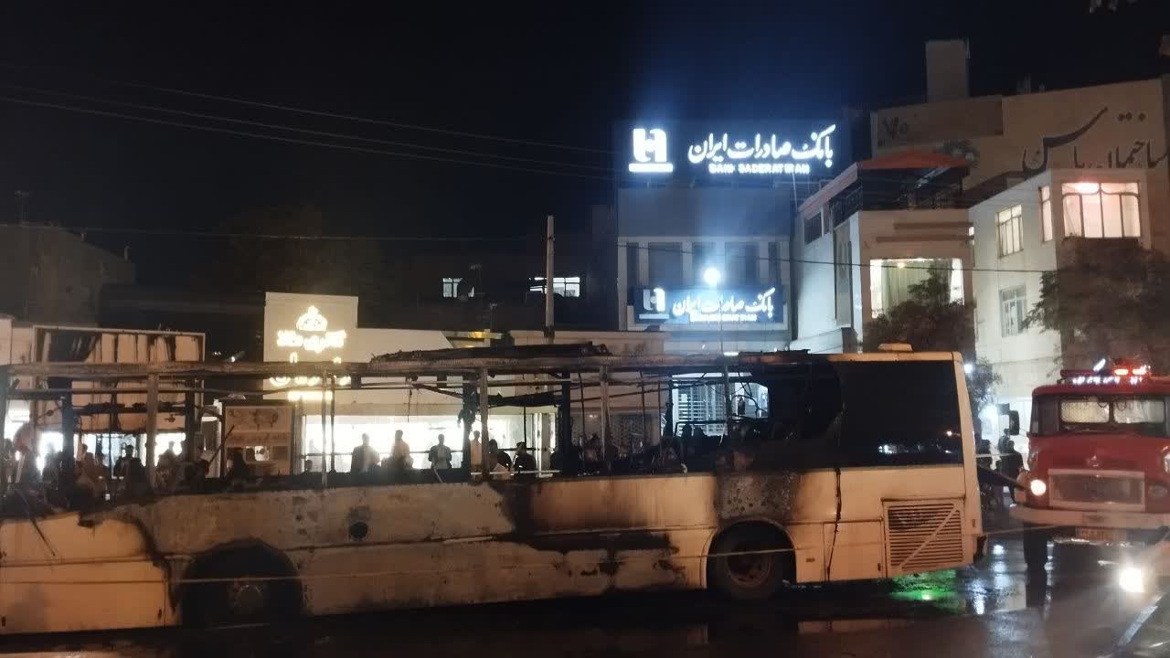 آتشسوزی اتوبوس شهری تربتجام بدون تلفات انسانی