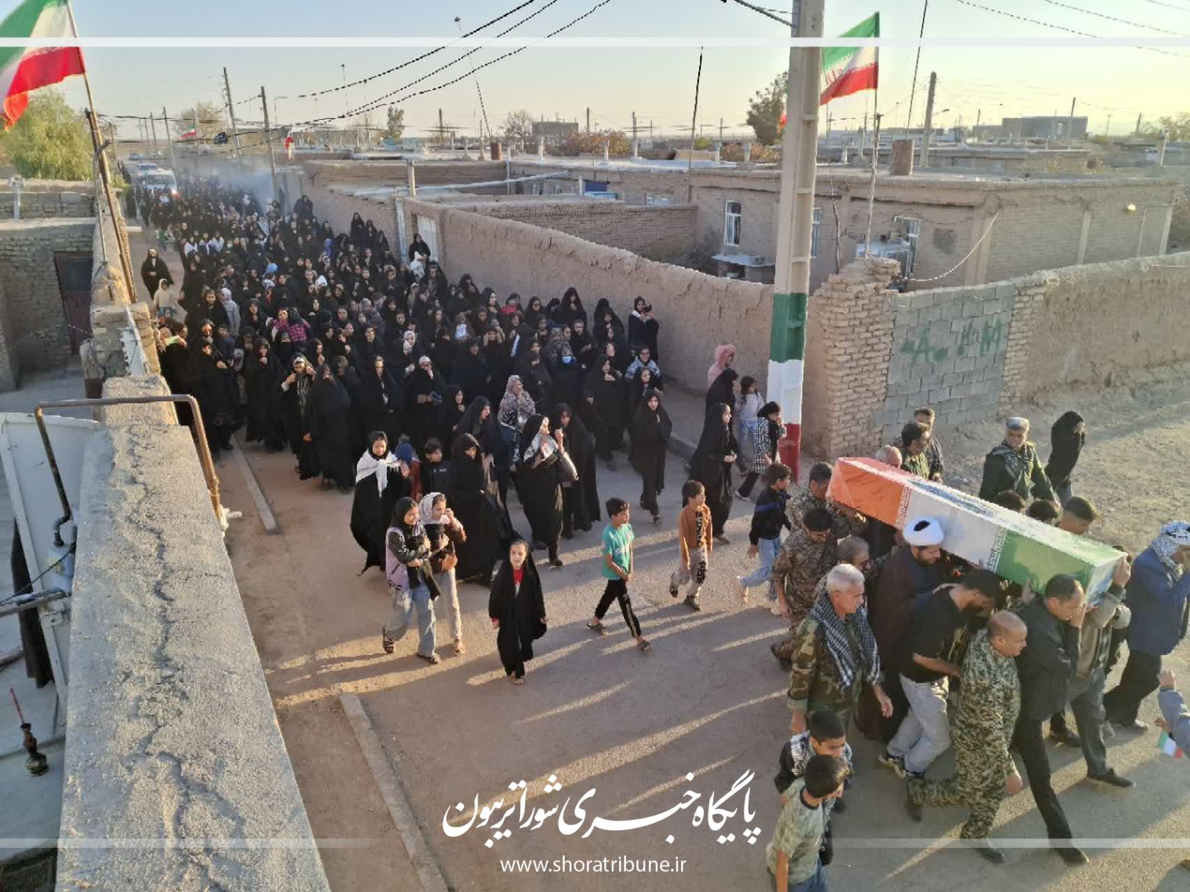 تشییع شهید گمنام در شهرستان خواف، حال و هوای خواف را آکنده از عطر ایثار کرد