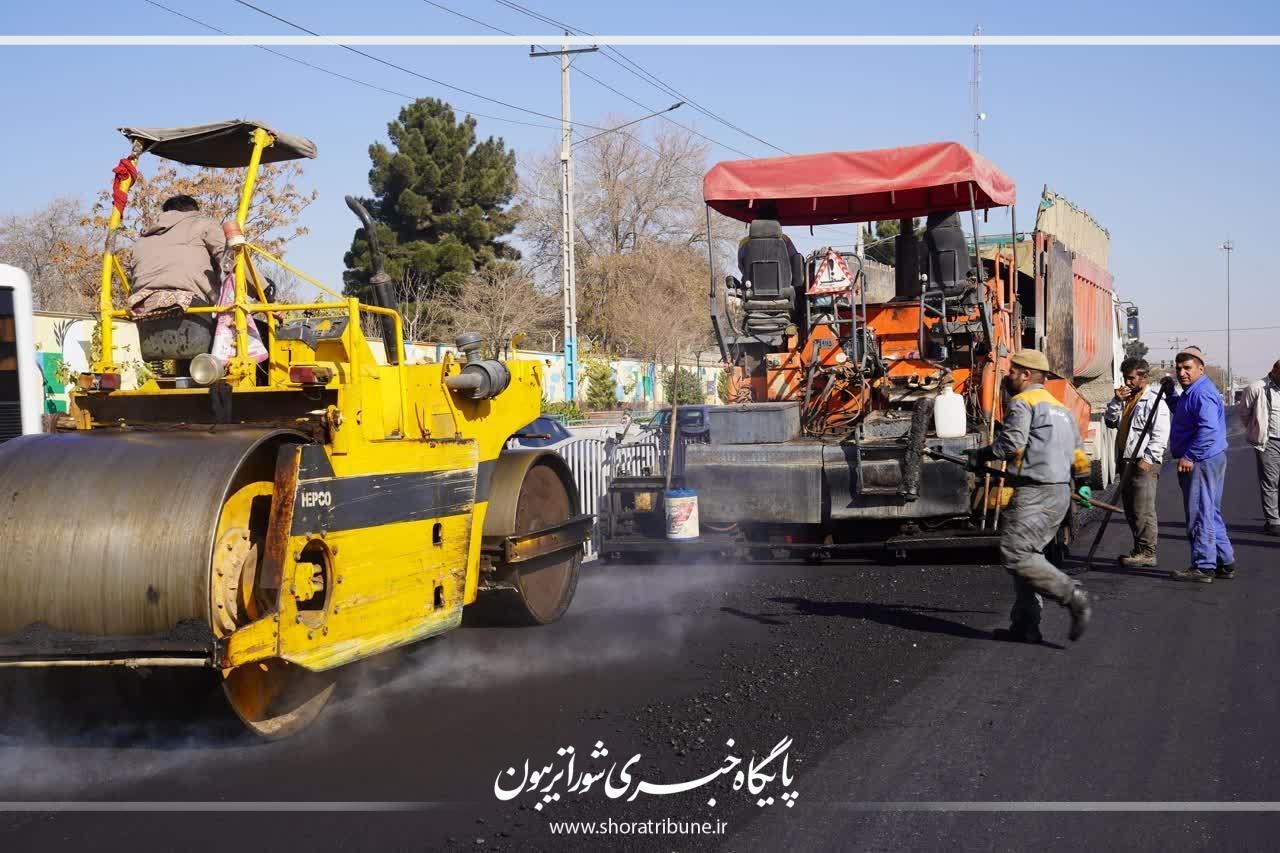 اجرای آسفالت پلیمری در مسیر BRT مشهد؛ افزایش ایمنی و کاهش هزینه‌ها